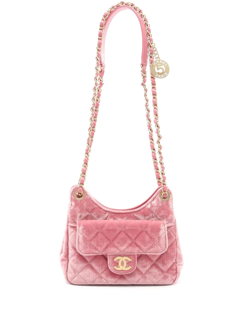30965014_59845078_1000 2021-2025 Small Quilted Velvet Wavy CC Hobo crossbody bag – תמונה 1