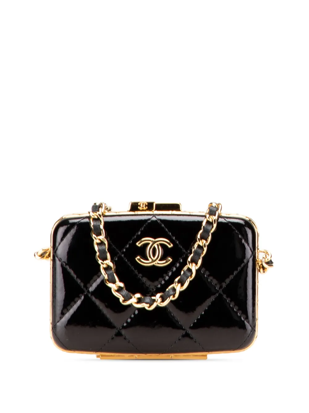 30997090_59905325_1000 2021 Small Glazed Goatskin Box With Chain crossbody bag – תמונה 1