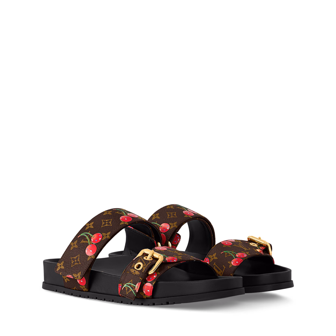 louis-vuitton-lv-x-tm-bom-dia-flat-comfort-mule--ATH00SSL33_PM2_Front view LV x TM Bom Dia Flat Comfort Mule – תמונה 1