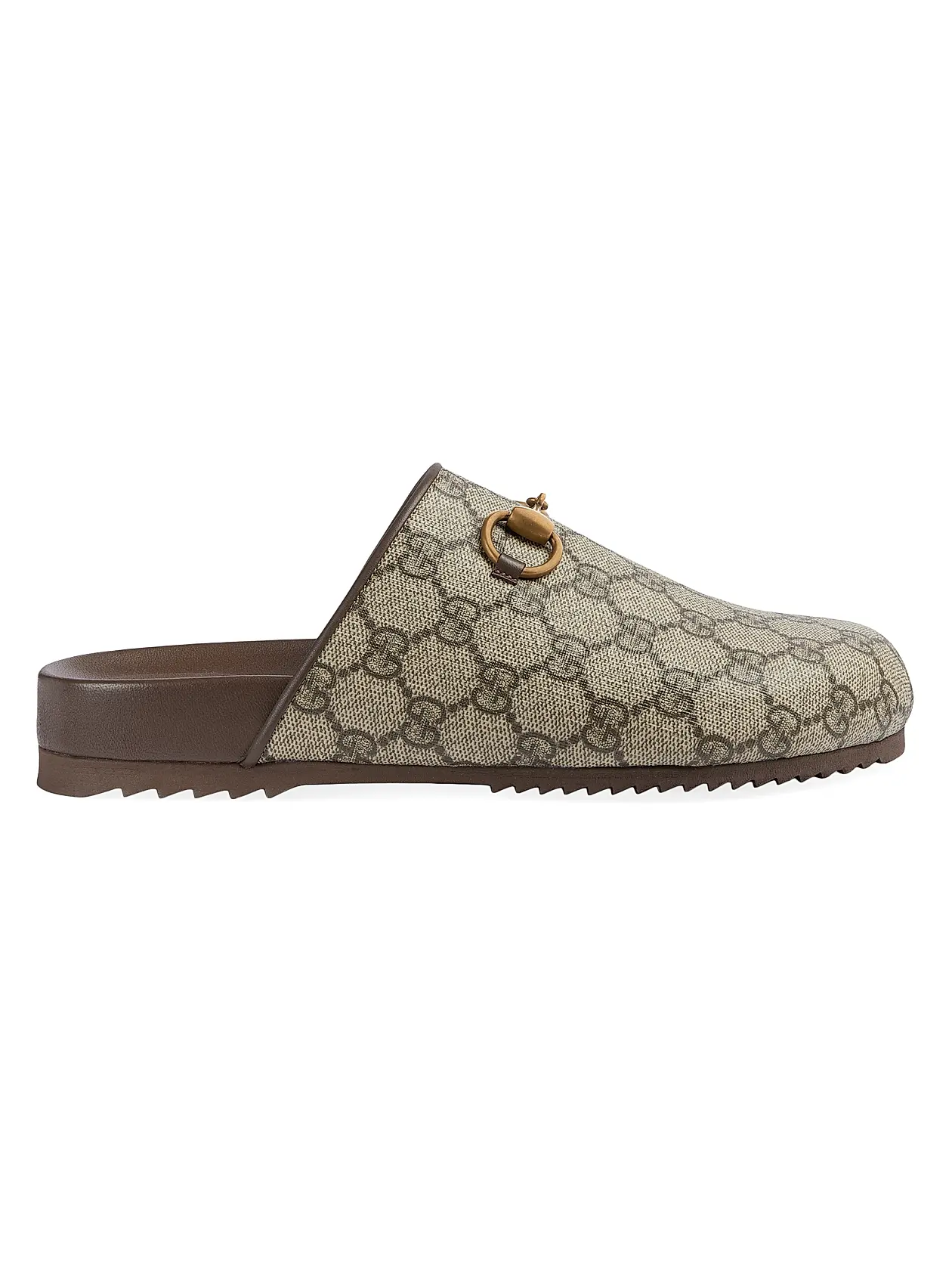 0400018584297_BEIGE GUCCI Coated Canvas Slides – תמונה 1
