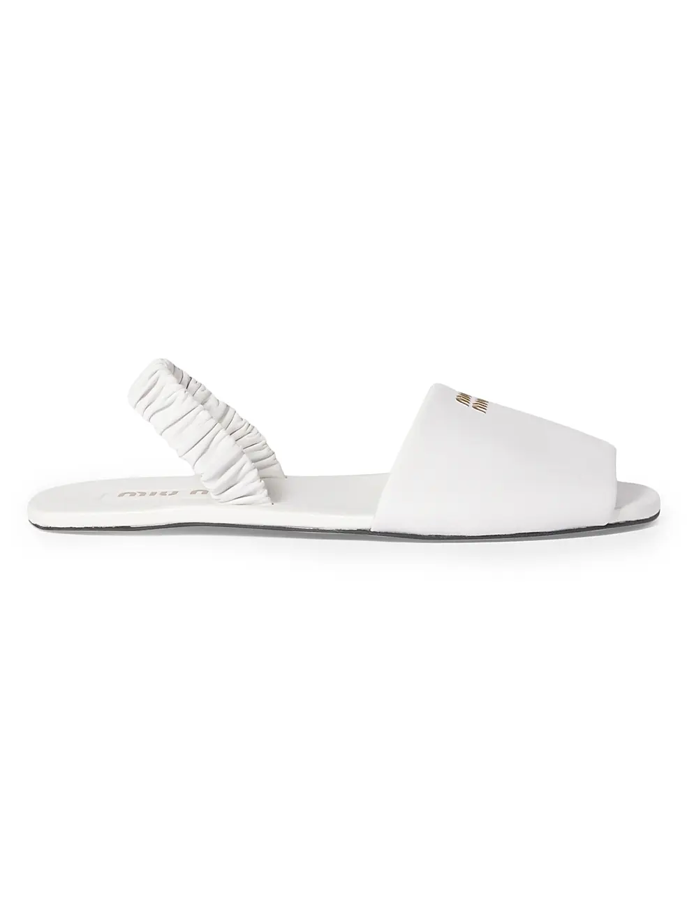 0400022953439_WHITE MIU MIU Ruches Sandals – תמונה 1