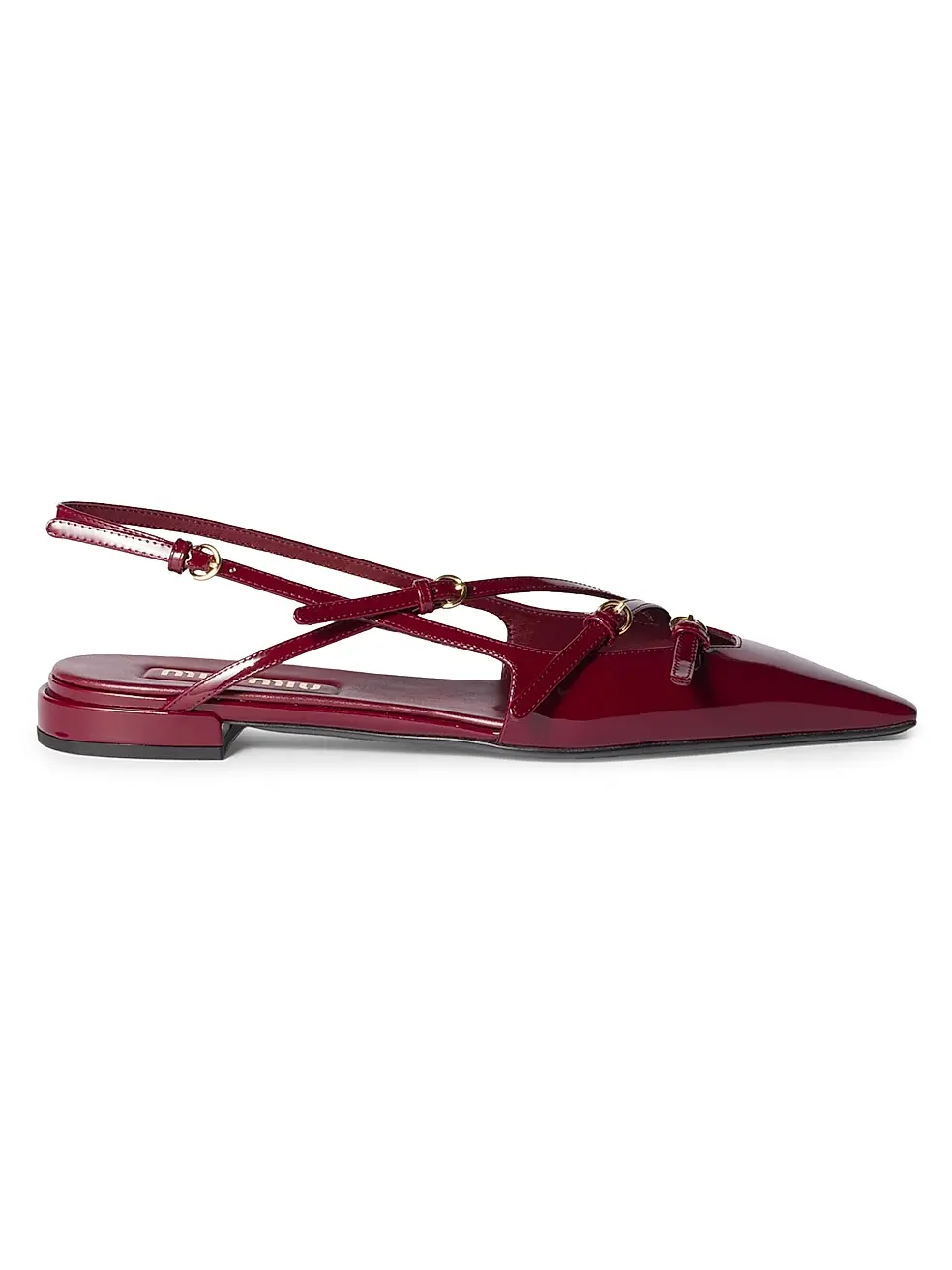 0400024238371_RED MIU MIU Patent Slingbacks – תמונה 1