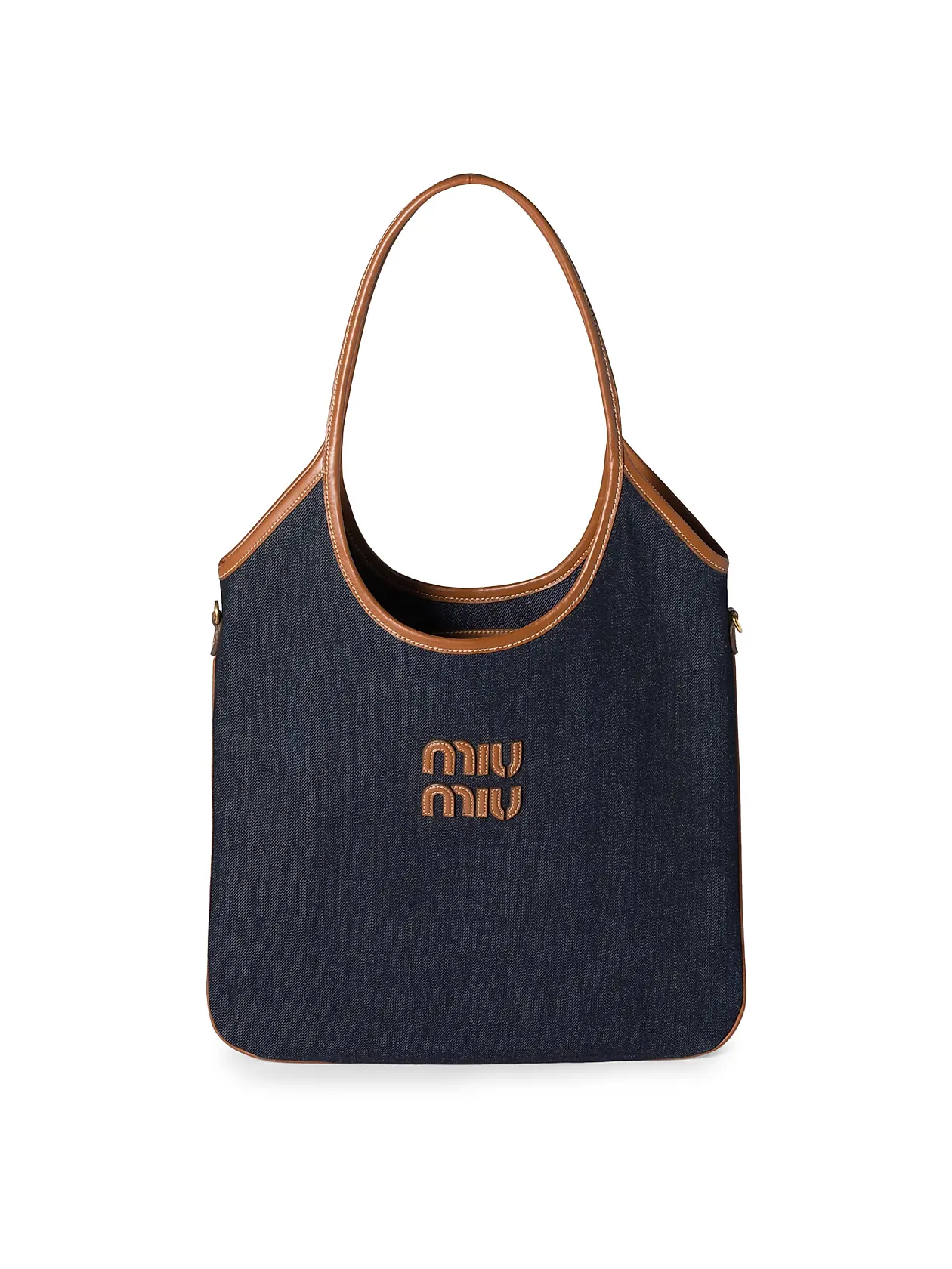 0400024509248_BLUE MIU MIU Ivy Denim Shoulder Bag – תמונה 1