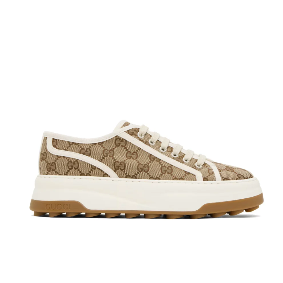 1_681c4dc9-a050-49bf-b7e9-344d269ea717 GUCCI Beige GG Sneakers – תמונה 1