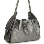 ⁦Chanel Mini 25 Hobo Bag Metallic Caviar Silver⁩ – תמונה ⁦8⁩