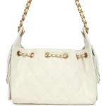 ⁦Chanel Mini 25 Hobo Bag White Caviar⁩ – תמונה ⁦7⁩