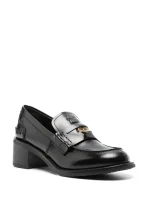 Miu Miu Coin-Embellished Block-Heel Loafers – Black 2
