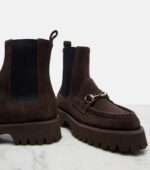 Gucci Sylke Suede Chelsea Boots – Brown 5