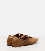 Loewe Pebble Leather Ballet Flats – Brown 3