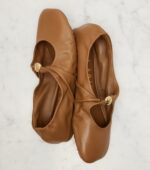 Loewe Pebble Leather Ballet Flats – Brown 5