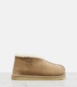 Miu Miu Shearling-Lined Suede Ankle Boots – Beige 5