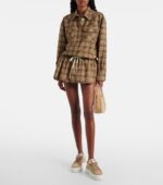 Miu Miu Shearling-Lined Suede Platform Sneakers – Brown 2