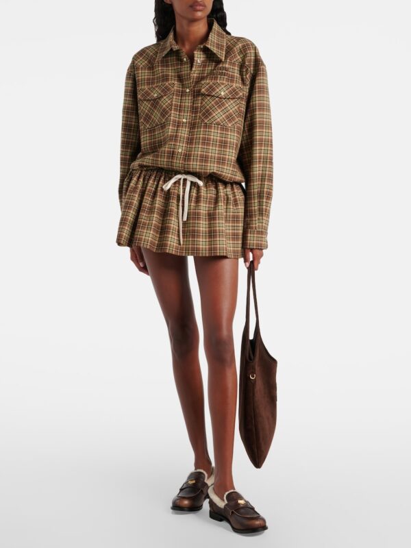Miu Miu Shearling-Lined Leather Penny Loafers – Brown 2