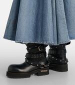 Balenciaga Venom City Leather Biker Boots – Black 2