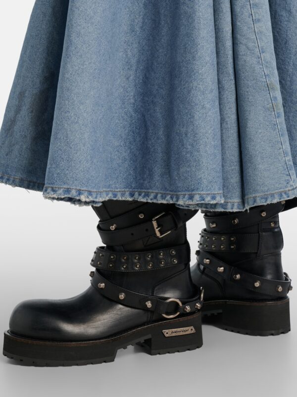 Balenciaga Venom City Leather Biker Boots – Black 2