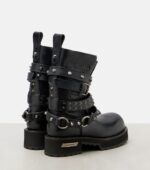 Balenciaga Venom City Leather Biker Boots – Black 4