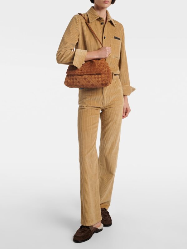 Bottega Veneta Astaire Shearling-Trimmed Suede Loafers – Brown 2