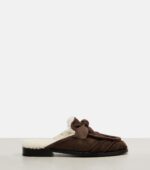 Bottega Veneta Astaire Shearling-Trimmed Suede Loafers – Brown 4