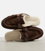 Bottega Veneta Astaire Shearling-Trimmed Suede Loafers – Brown 6