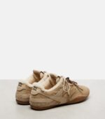 Miu Miu Gymnasium Suede and Shearling Sneakers – Beige 4