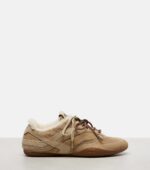 Miu Miu Gymnasium Suede and Shearling Sneakers – Beige 5