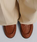 Bottega Veneta Silenzio Intrecciato Leather Loafers – Tan 3