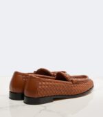 Bottega Veneta Silenzio Intrecciato Leather Loafers – Tan 4