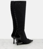 Gucci Savoy Horsebit GG Canvas Knee-High Boots – Black 4