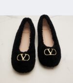 Valentino Garavani VLogo Teddy Ballet Flats – Black 5