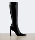 Saint Laurent Françoise Patent Leather Knee-High Boots – Black 5