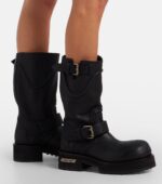 Balenciaga Venom Leather Combat Boots – Black 3