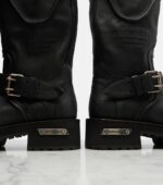 Balenciaga Venom Leather Combat Boots – Black 7