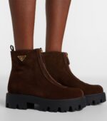 Prada Suede Platform Ankle Boots – Brown 3