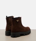 Prada Suede Platform Ankle Boots – Brown 4
