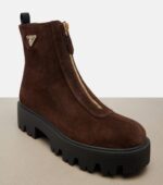 Prada Suede Platform Ankle Boots – Brown 7