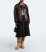 Prada Shearling-Lined Suede Knee-High Boots – Beige 2