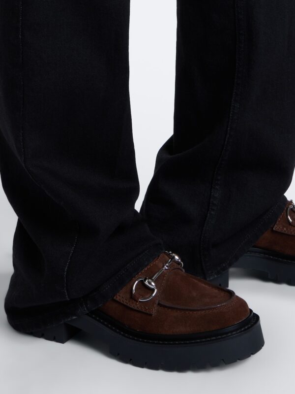 Gucci Rhody Horsebit Suede Platform Loafers – Brown 2