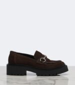 Gucci Rhody Horsebit Suede Platform Loafers – Brown 4