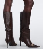 Gucci Donna Horsebit Leather Knee-High Boots – Brown 2