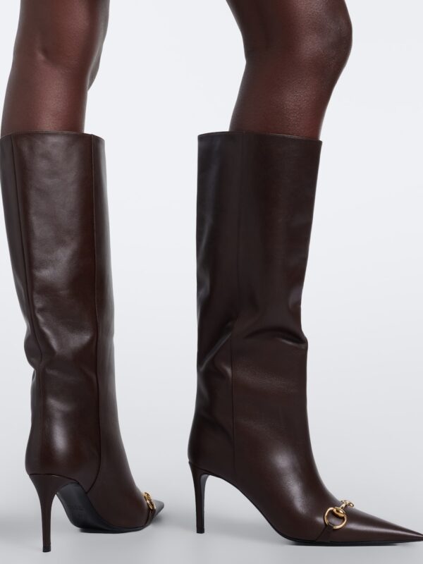 Gucci Donna Horsebit Leather Knee-High Boots – Brown 2