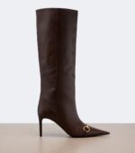 Gucci Donna Horsebit Leather Knee-High Boots – Brown 5
