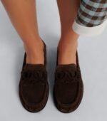 Loewe Double L Suede Loafers – Dark Chocolate 3