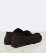 Loewe Double L Suede Loafers – Dark Chocolate 4