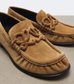 Loewe Double L Suede Loafers – Caramel 6