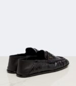 Saint Laurent Cassandre Croc-Effect Leather Loafers – Brown 4