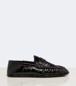 Saint Laurent Cassandre Croc-Effect Leather Loafers – Brown 5