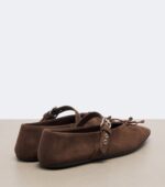 Miu Miu Suede Ballet Flats – Brown 4