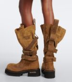 Balenciaga Venom Suede Biker Boots – Tan 3