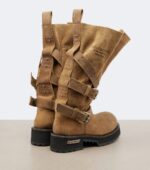Balenciaga Venom Suede Biker Boots – Tan 4