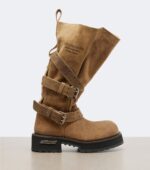Balenciaga Venom Suede Biker Boots – Tan 5